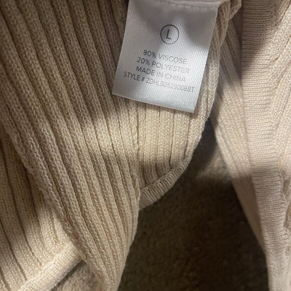 NWT Fashion Nova Bodysuit Womens Sz Large Ribbed Corinna Beige Tan Knit Long Slv - Picture 6 of 9